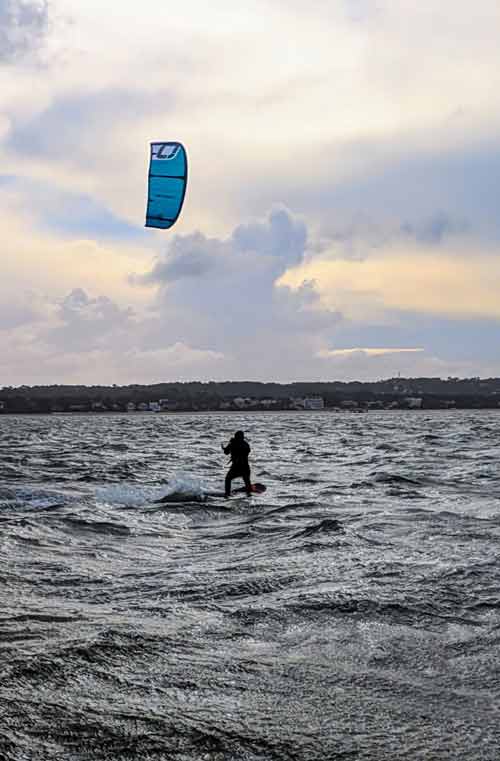 Ecole de Kitesurf : Photo au large des arbousiers sur le bassin d'Arcachon