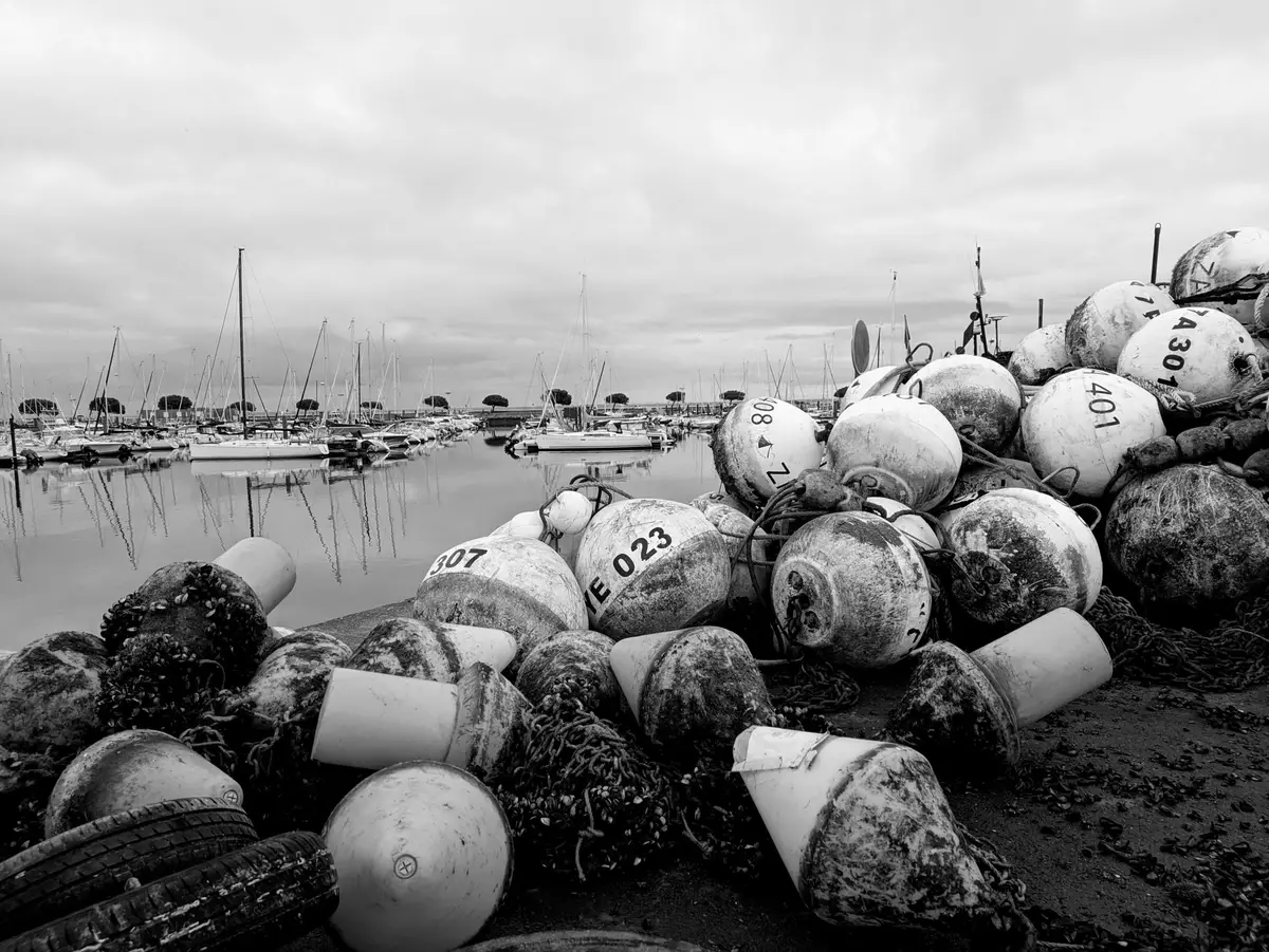 Cabanes ostréicoles sur le bassin d’Arcachon.